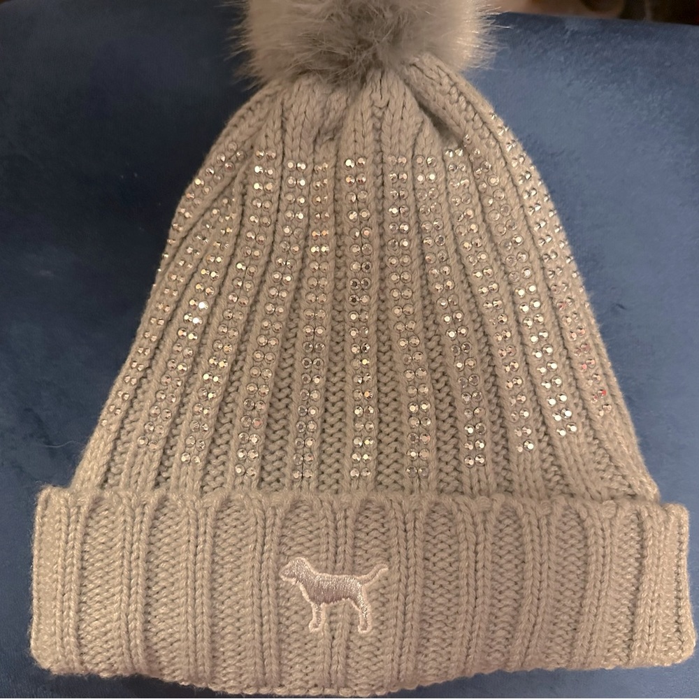 NWT Victoria’s Secret PINK gray winter hat